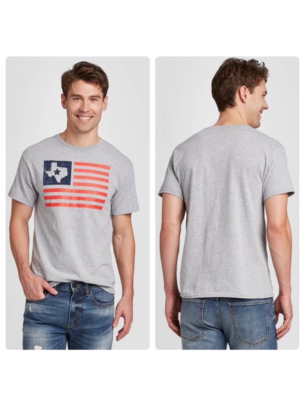 NEW Modern Lux American Flag, Texas Tee